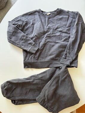 Pact Charcoal Gray Crewneck Sweatshirt & Jogger Set